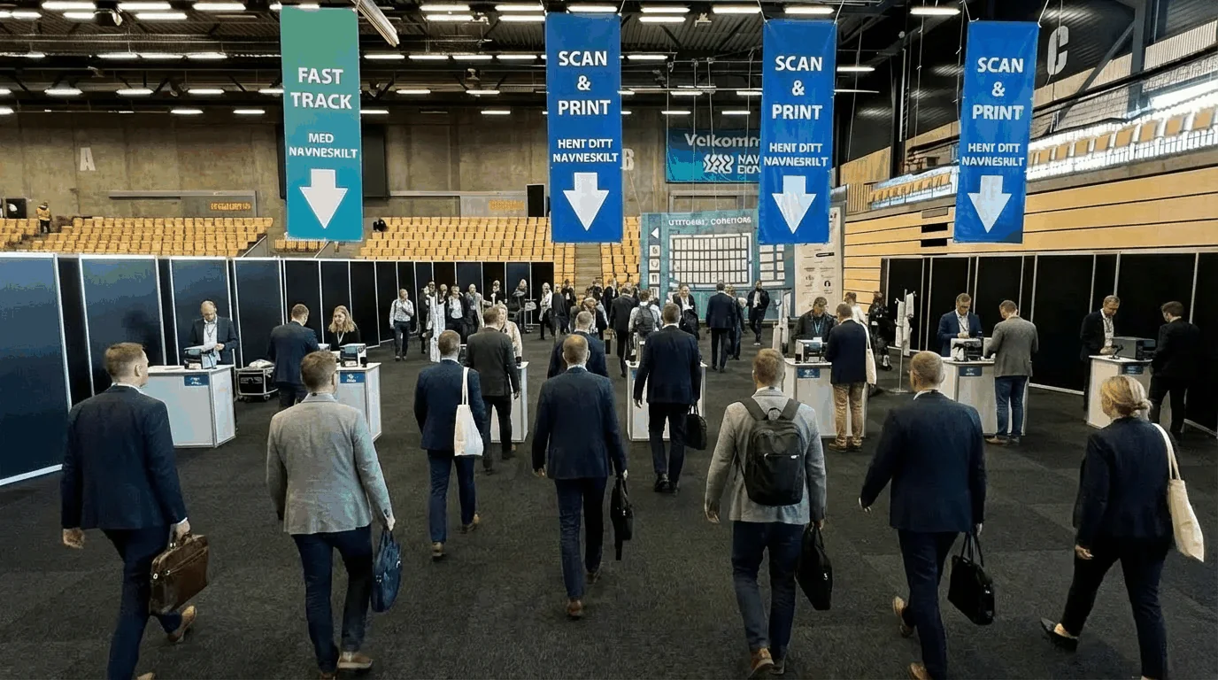 Visitors checking in at self-service stations at HavExpo 2026